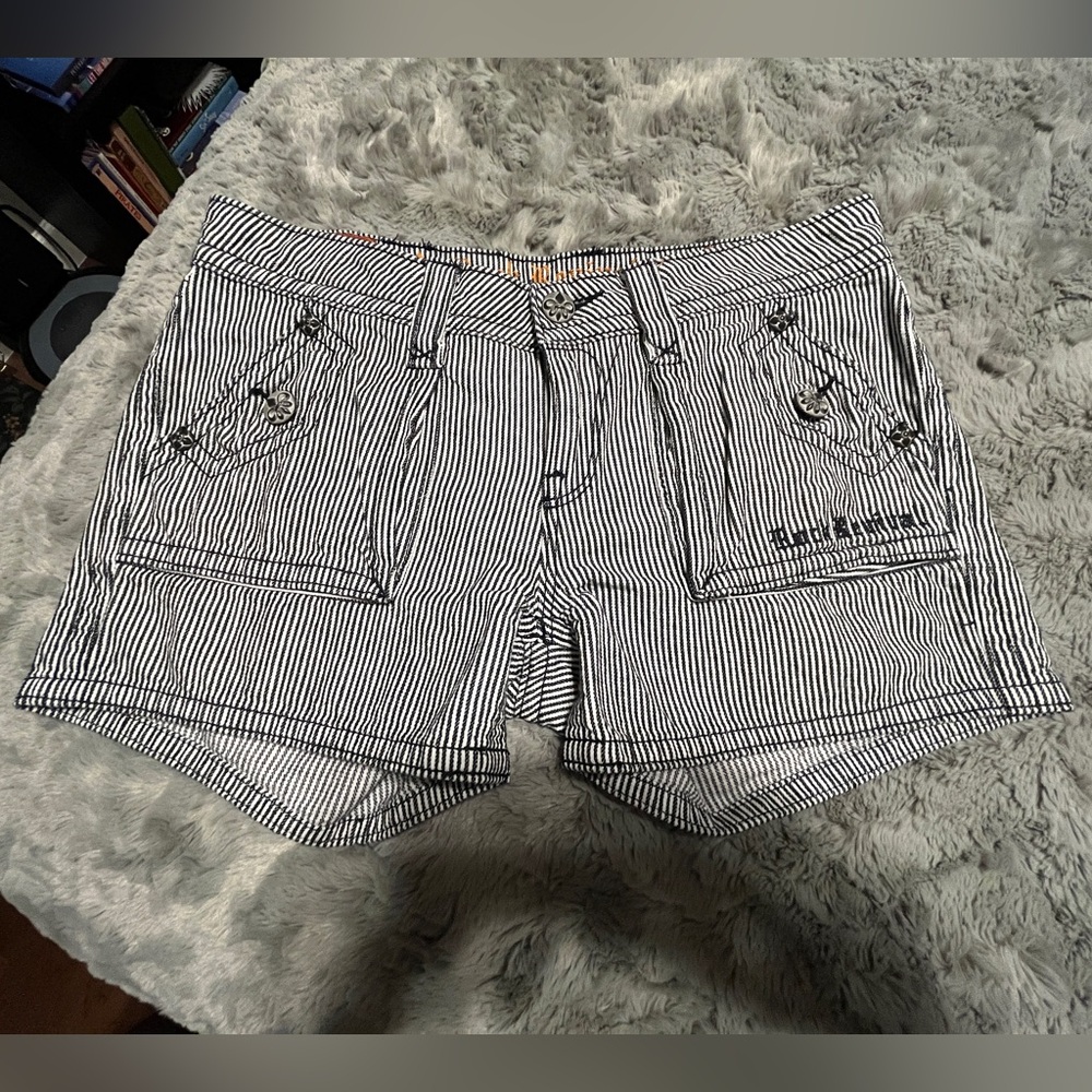 Rock Revival Black and White Striped Women's Cargo Shorts